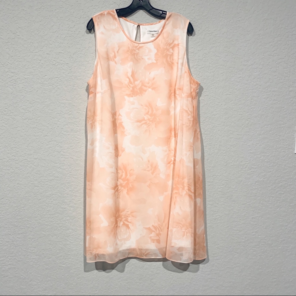 CALVIN KLEIN | Floral pink and white dress